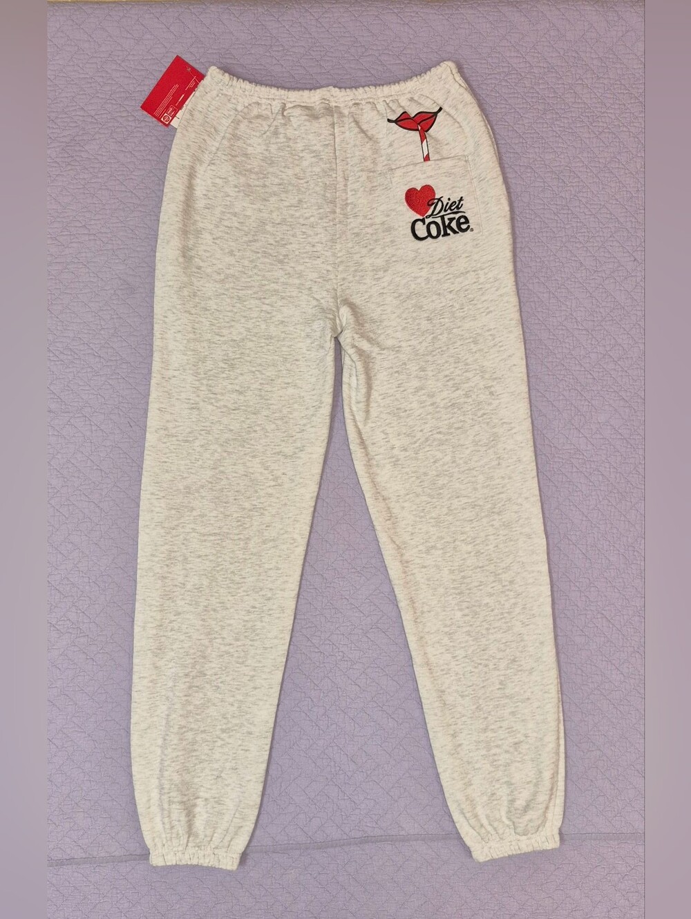 Coca-Cola Womens Light Heather Gray Lounge Pants Size Small - Picture 3 of 5